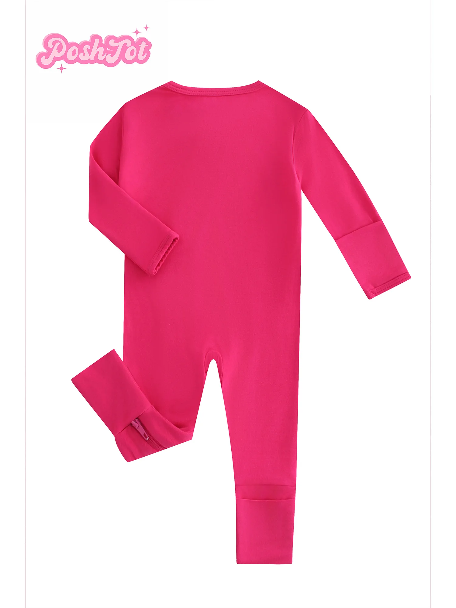 POSHTOT-Pyjama à manches longues pour bébé, barboteuse en fibre rouge, fermeture éclair bidirectionnelle, 0-2 ans Combinaison pour bébé.