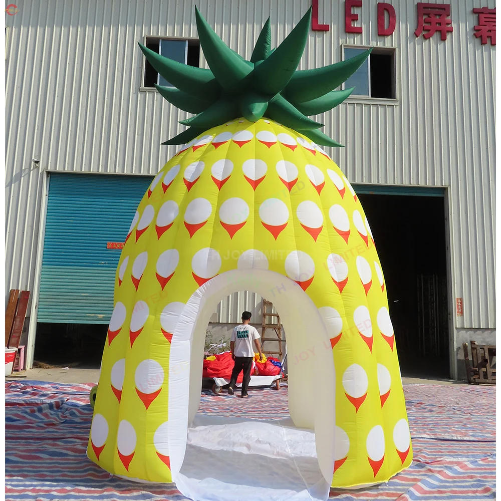 3.6x3.8mH Inflatable Pineapple Tent Cover for Promotion Party Event Drinks Snack Treat Inflatable Bar Booth for Sale