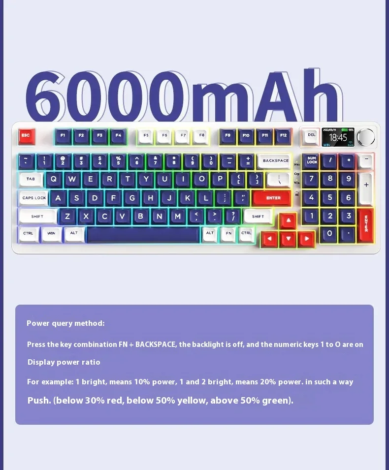 Imagem -04 - Noppo C98 Pro Kit de Teclado Mecânico Tela Personalizada Botão Multifuncional Três Modos Teclado para Jogos Rgb Troca Quente pc Gamer Presentes