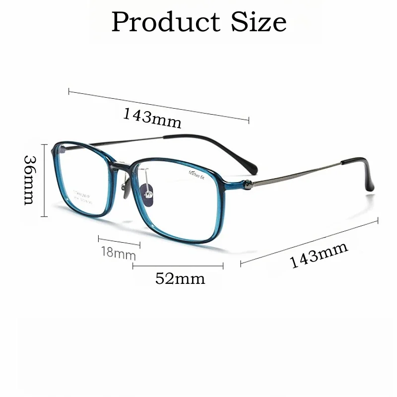 KIZN خفيفة للغاية موضة TR90 نظارات ريترو مربع فاخر التيتانيوم النقي النظارات الطبية البصرية إطار الرجال والنساء