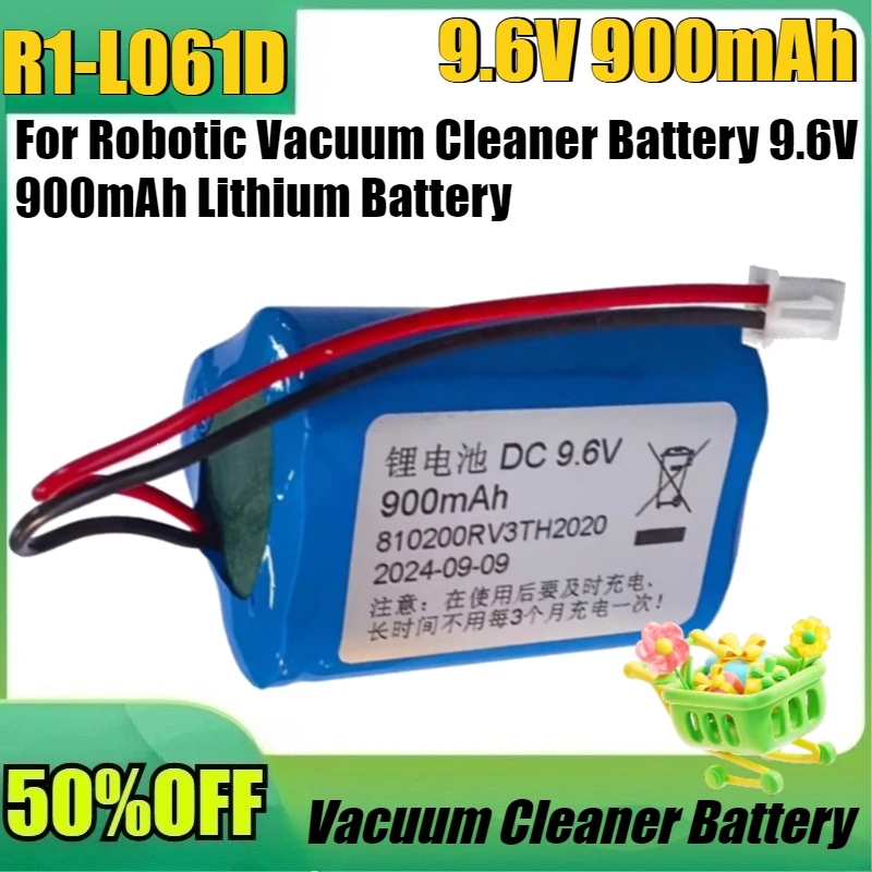 

New R1-L061D 9.6V 900mAh High Quality Battery for Robotic Vacuum Cleaner Battery 9.6V 900mAh Lithium Battery