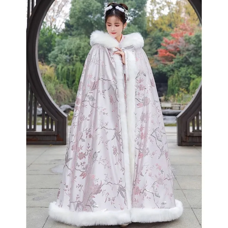 

Princess Style Warm and Thick Chinese Style Fashionable Comfortable Warm and Personalized Coat Outcoat New Pink Winter LongCape