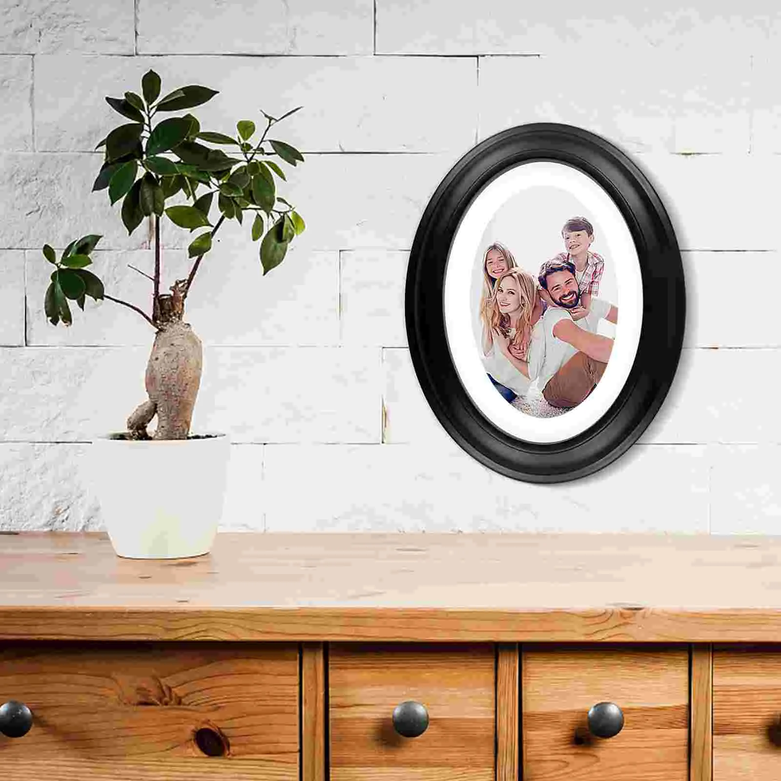7 Inch Oval Wooden Picture Frame Wall Hanging Decoration Home Decor Tool Classic Design For Bedroom Photo Display Frame New