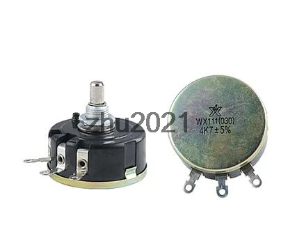 可変抵抗ポテンショメータwx111 030 1k 1k5 2k2 4k7 10k 22k 33k 47k ohm 5% 3w 6mm,3ピン,巻線