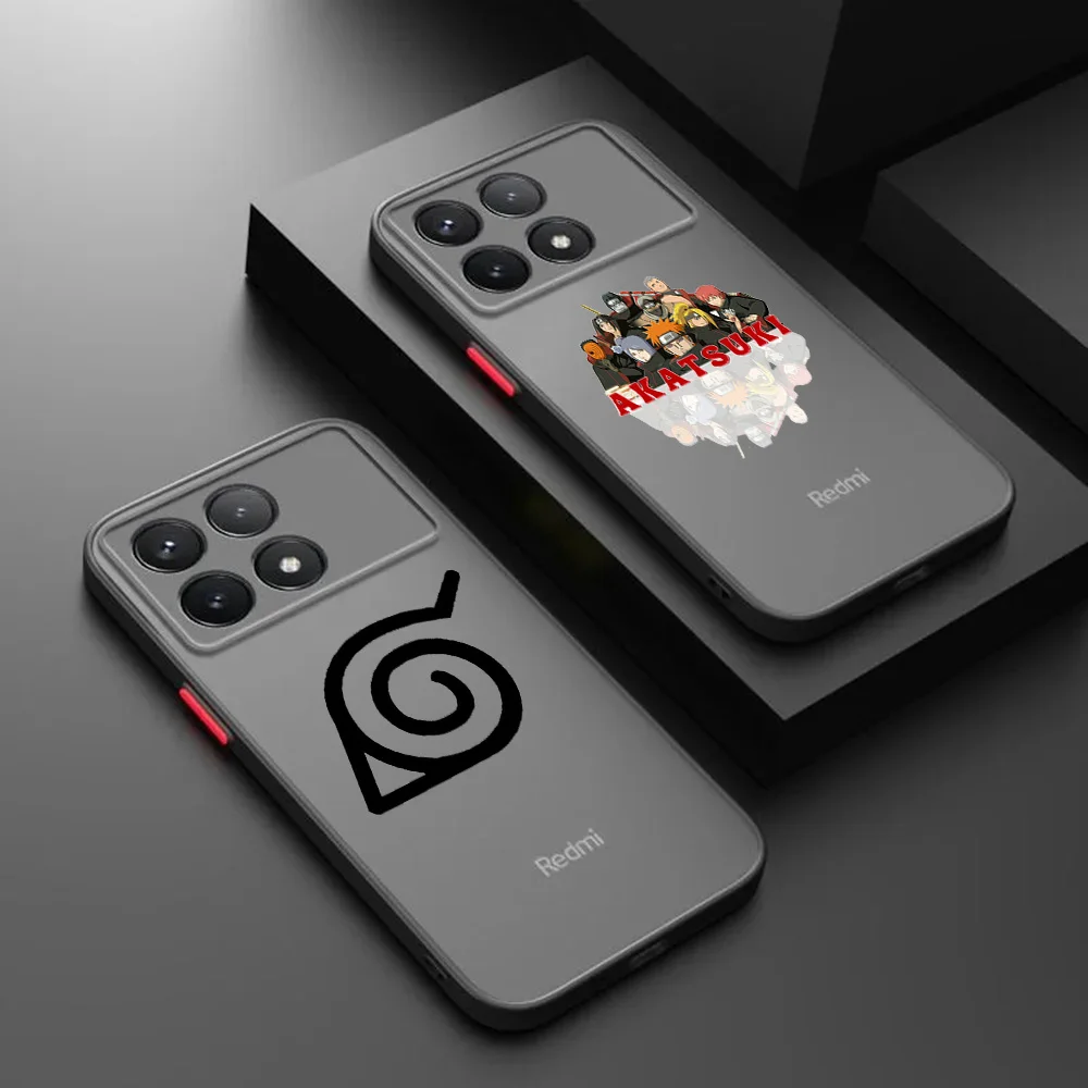 Coque de téléphone pour Xiaomi Poco X3 Pro F3 X4 13 14 X5 M5s C40 C50 C51 K40 13Lite Cool N_Narutos Redmi 13c, couverture translucide mate