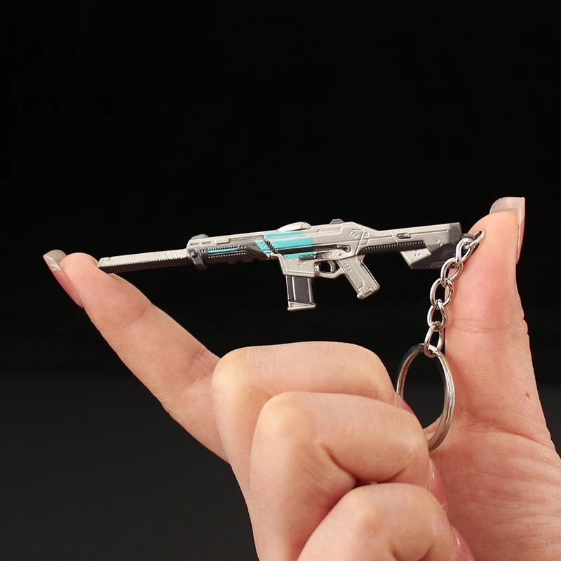 

Valorant Keychain Mirage Energy Crisis Guns 9cm Mini Metal Gun Weapon Model Game Peripheral Alloy Pendant Gifts Toys for Boys