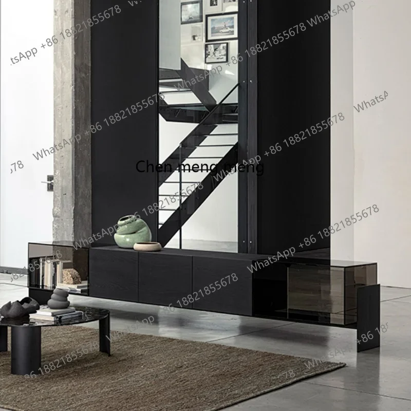 X  Light luxury solid wood glass surface TV cabinet creative storage film and television cabinet