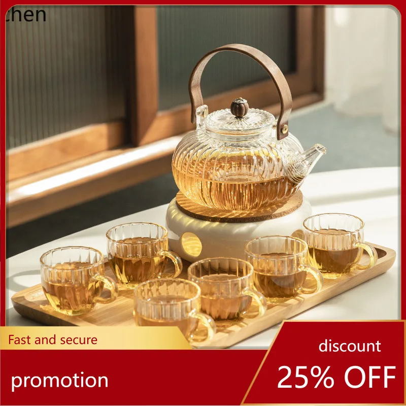 

ZML Teapot Heating Base Restaurant Flower Tea Fruit Tea Set