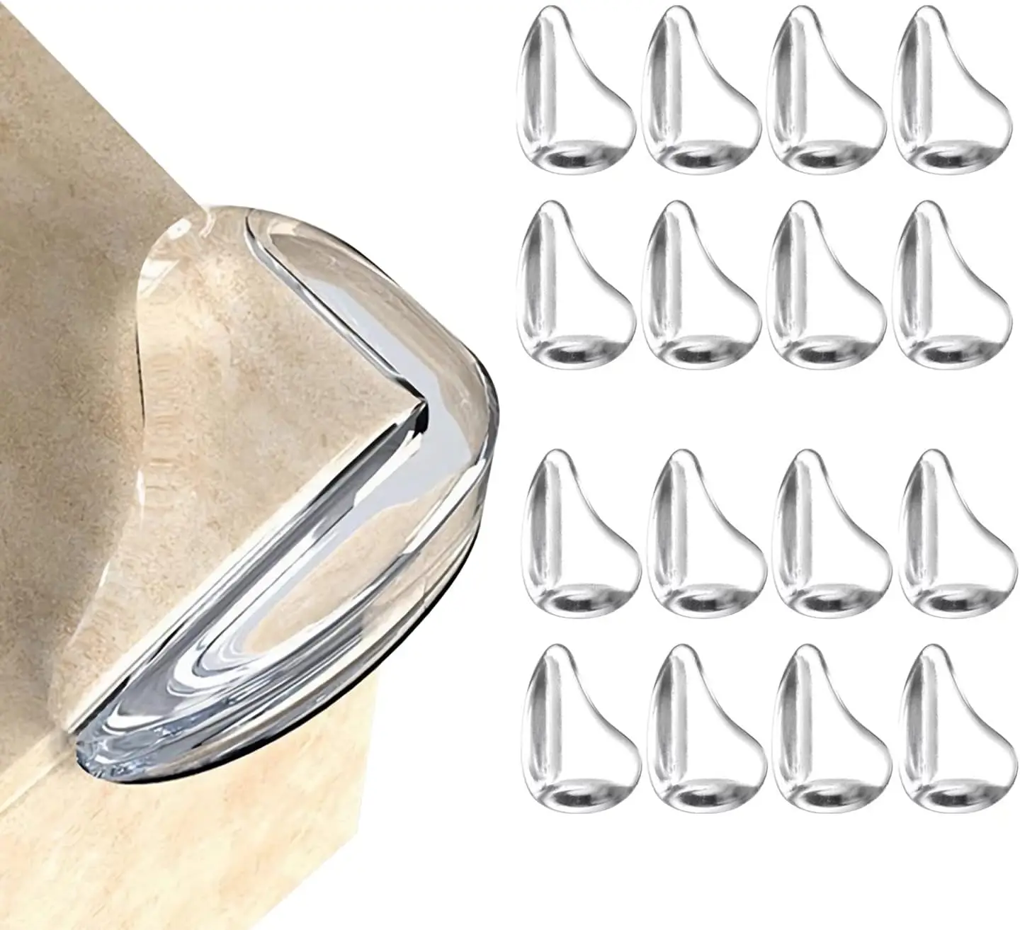 

Набор из 16 прозрачных защитных уголков для безопасности детей, мягкие накладки для защиты острых краев мебели и столов