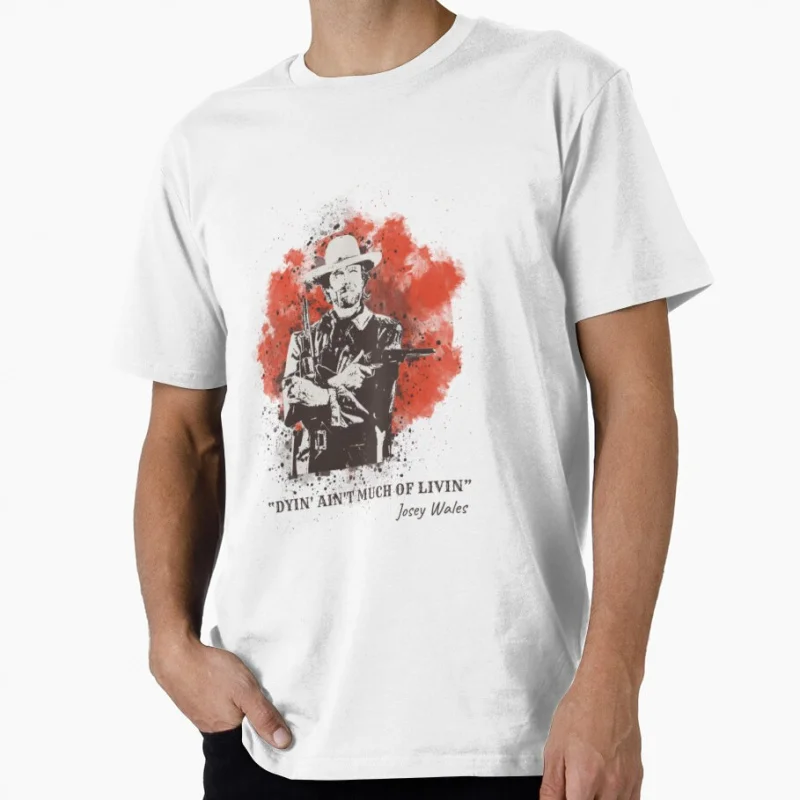 

The Outlaw Josey 80s movie Eastwood A Fistful Of Dollars gift T shirt for men Large size Tops 100% cotton printed Clothes