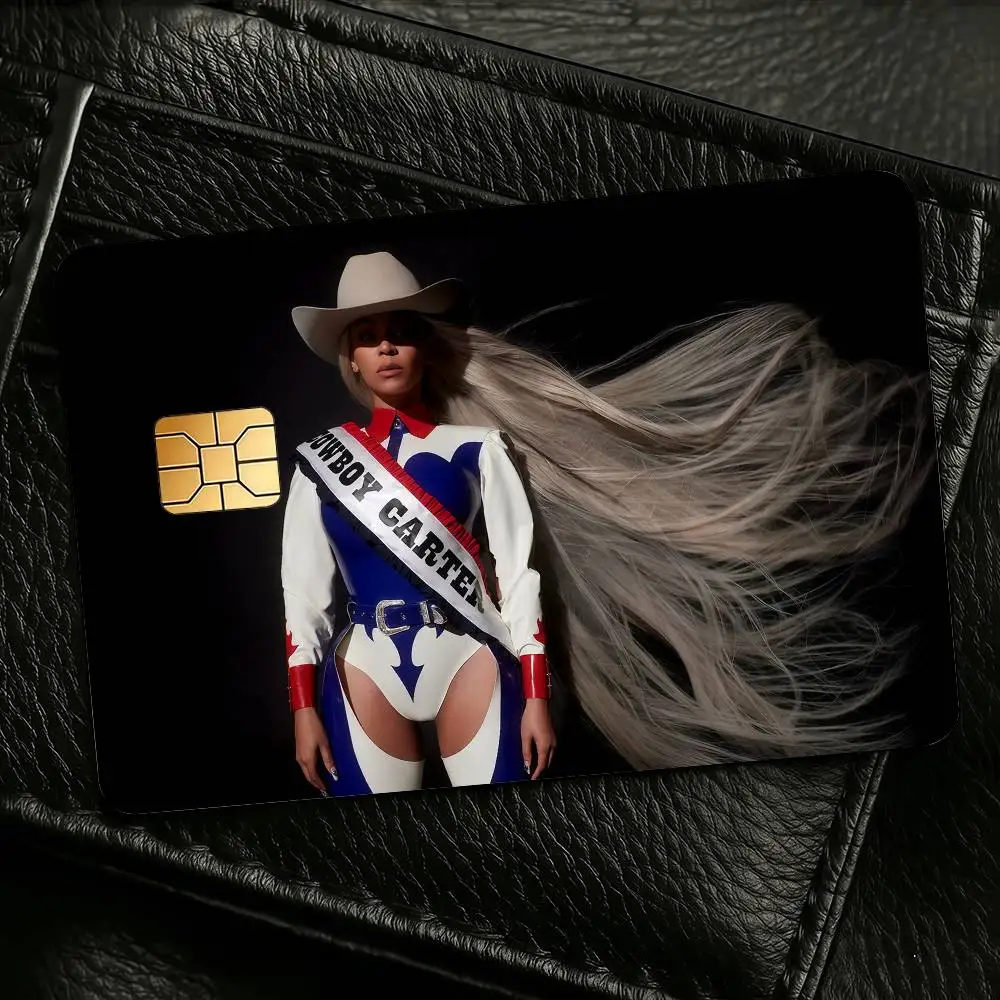 Singer B-BeyonceS COWBOY CARTER Credit Skin Cover Card Stickers 4PCS Film Bus Pass Front Decoration Bank Debit Waterproof