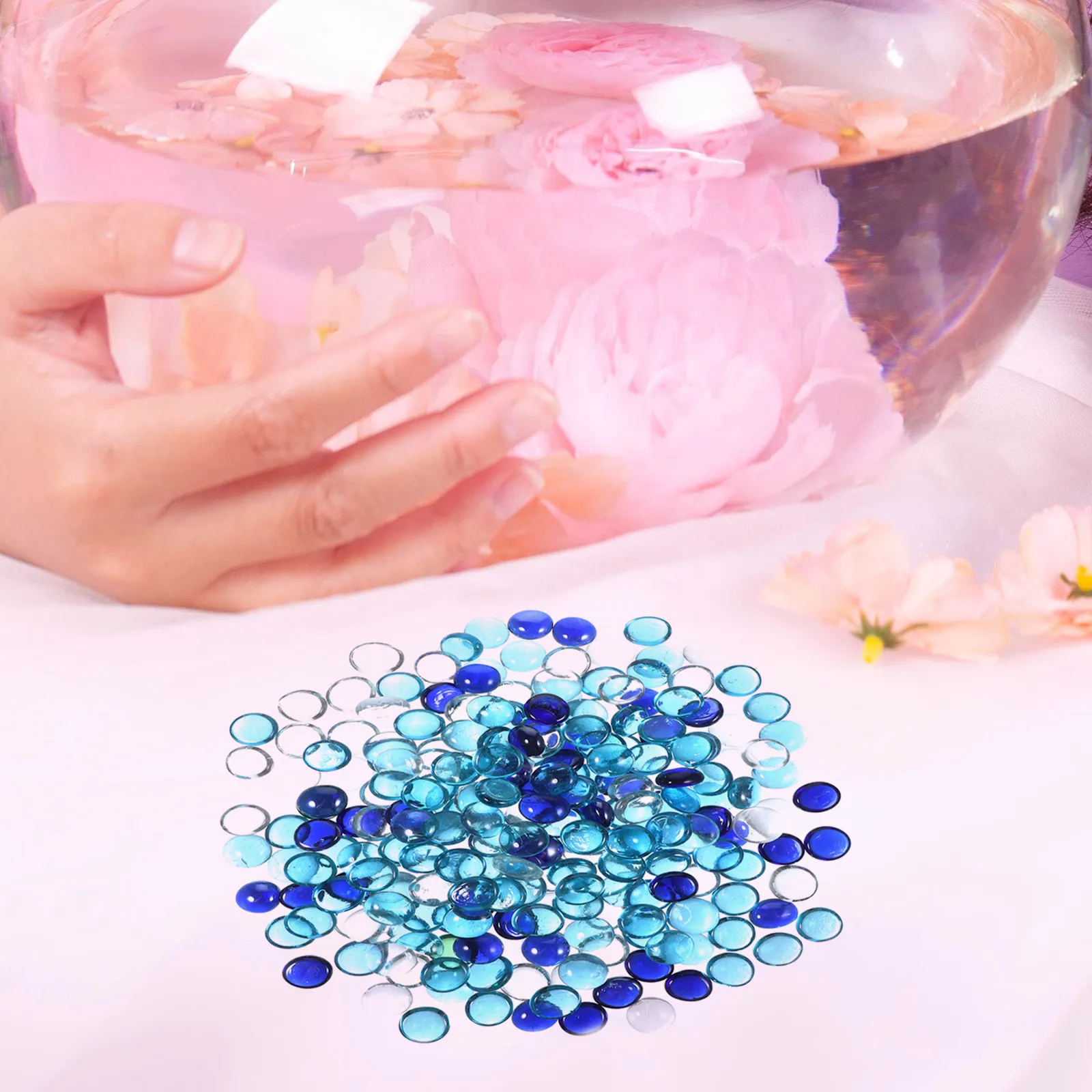 

Aquarium Fish Tank Glass Stones Colorful Bead Rocks Freshwater Saltwater Safe Reusable Landscaping Decorations For