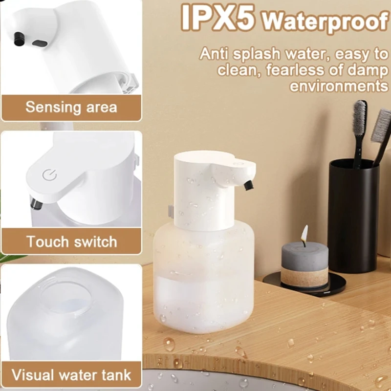 PORK-автоматический дозатор мыла Бесконтактный дозатор пенного мыла 550 мл USB перезаряжаемый регулируемый дозатор пенного мыла