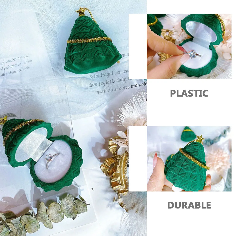 

2 шт. коробка для хранения сережек для любителей рождественских украшений флокированные рождественские коробки упаковка ювелирных изделий