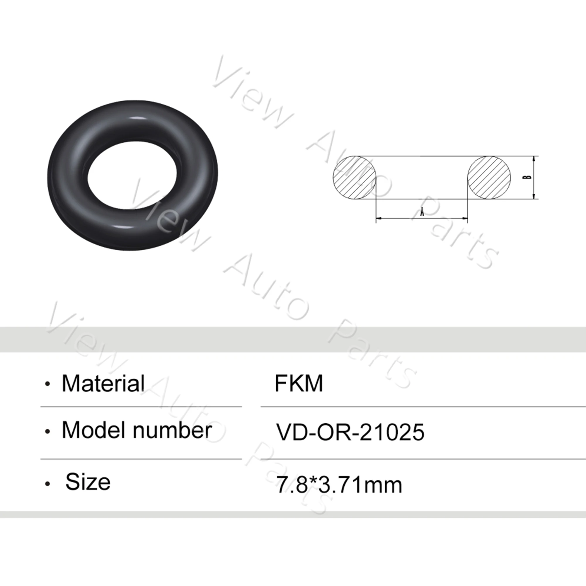 10pcs For Renaulte Peugeot Fuel Injector Rubber Seal Orings Fuel Injector Repair Kits 7.8*3.71mm VD-OR-21025