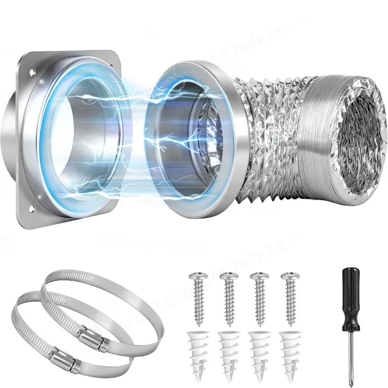 180° 90° Dryer Magnetic Exhaust Connector Magnetic Dryer Vent Hose Adapter Dryer Connection Fitting Home Laundry Accessory
