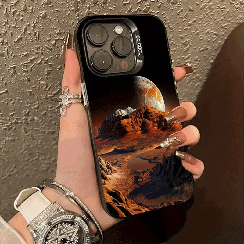 

Planetary pattern design phone case for iPhone 17 16 15 14 13 12 11 Pro/ Max/Plus shock-proof rear cover anti-fingerprint