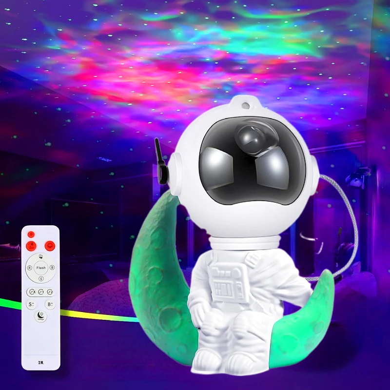 Cross-border moon sitting style astronaut sky projector lights decorated atmosphere night lights star nebula astronaut lamp lase