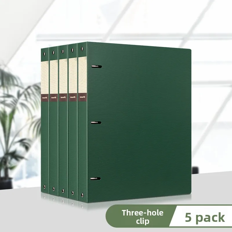 A4 Three Hole Ring Binder Heavy Duty PP Document Organizer with O Ring Clip Mechanism for Office Contract Filing School Paper