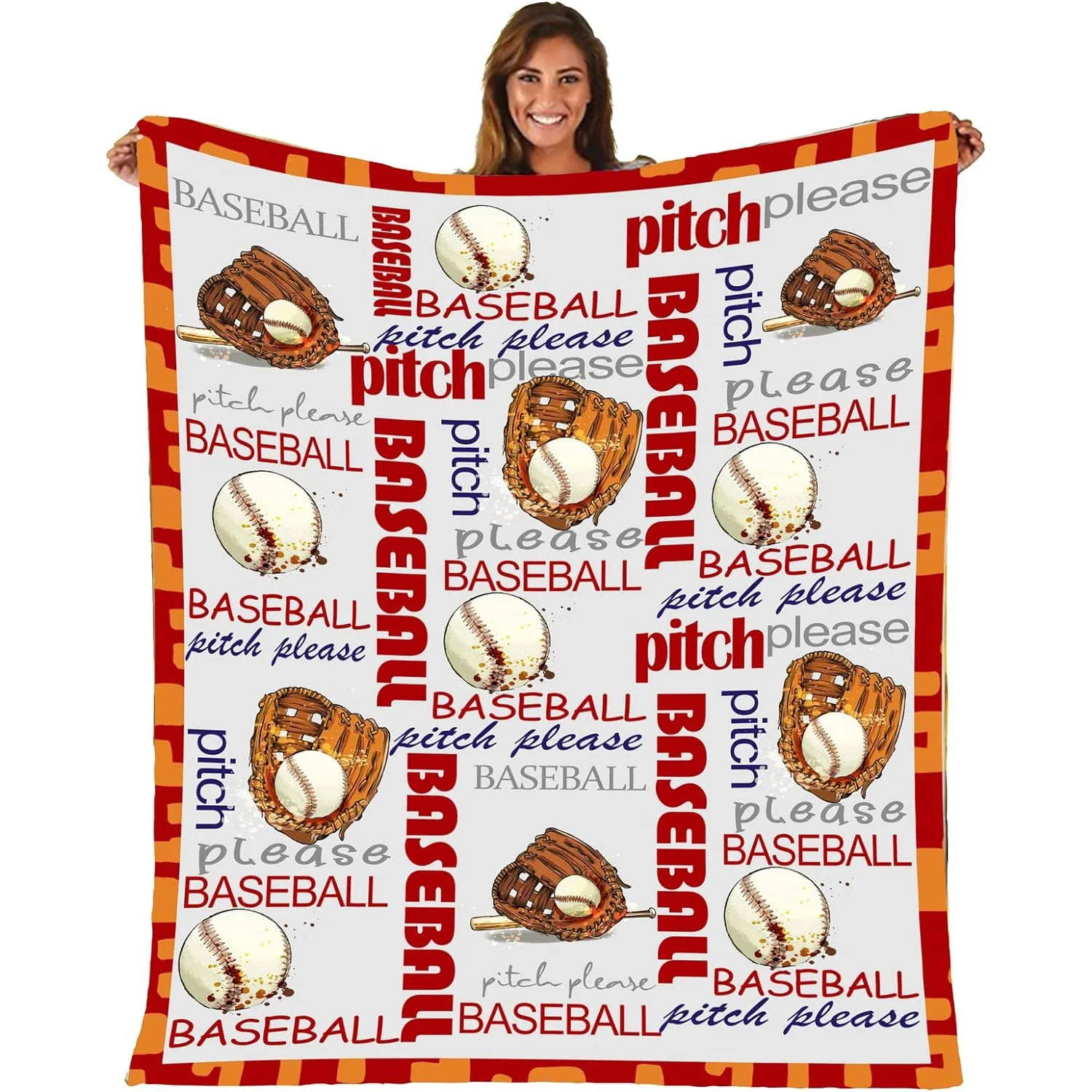 

Ball type flannel blanket decorative bed, Fubao blanket bedding, affordable price, baseball gift