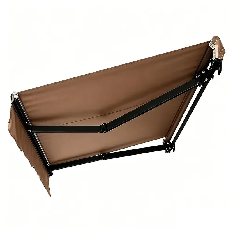 2.5m Outdoor Reinforced Waterproof Telescopic Awning with 1.5m Cantilever Brown Coffee Customizable