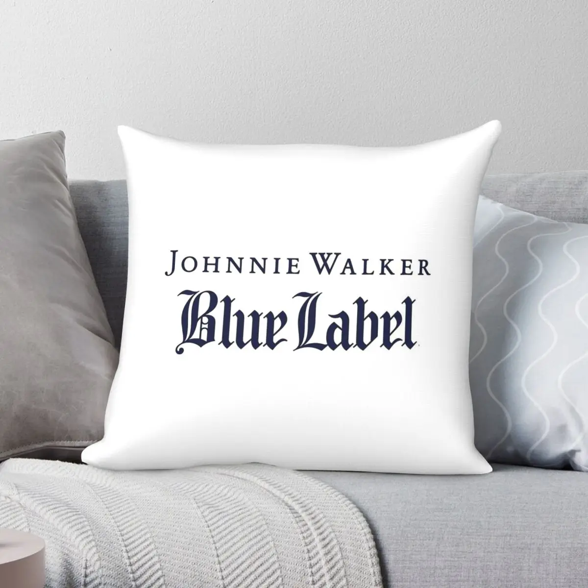 Funda de almohada Johnnie Walker Blue Label, funda de almohada con diseño de terciopelo y lino de poliéster, funda de cojín para cama