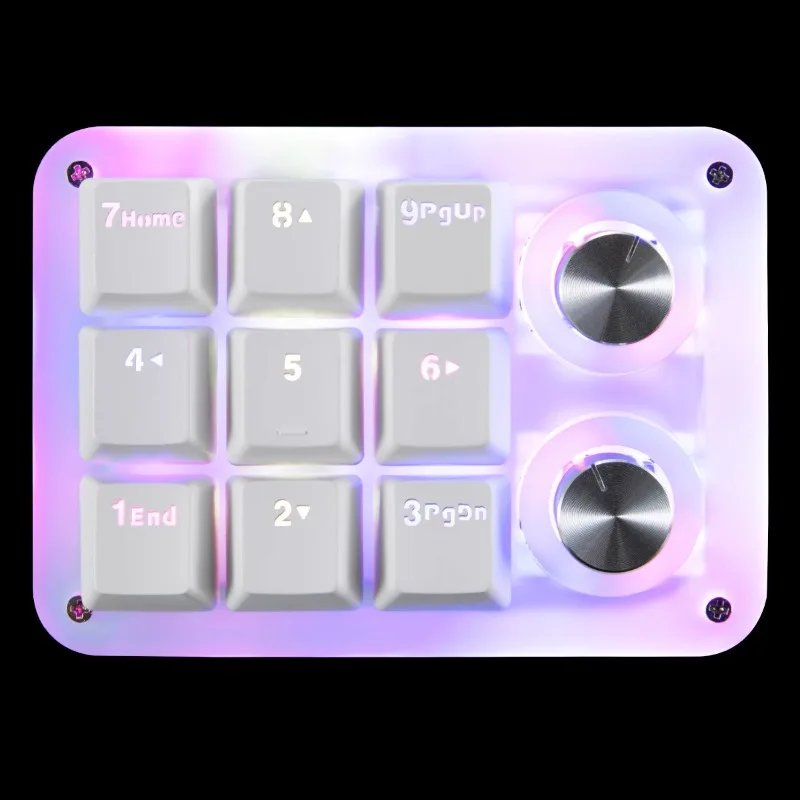 E9s Mechanical Keyboard 9 Key Dual Knob RGB Osu Macro Programming Mini Portable Full Key Built-in Chip Storage Custom Keypad