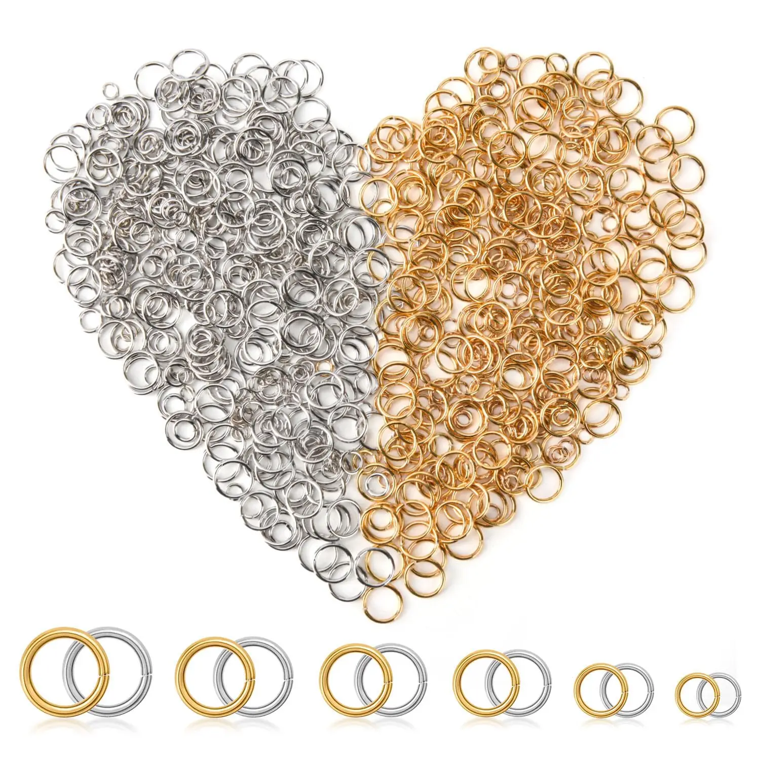 18K Gold Plated Open Jump Rings,Gold O Ring Connectors for DIY Jewelry Making,Jump Rings for Earring Bracelet Keychains Necklace