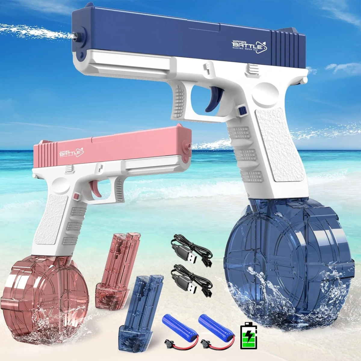 Elektryczny pistolet na wodę Dulsaera dla dorosłych i dzieci Automatyczny pistolet na wodę Strzelanie w sprayu do 32-stop Letnia plaża Zabawki na