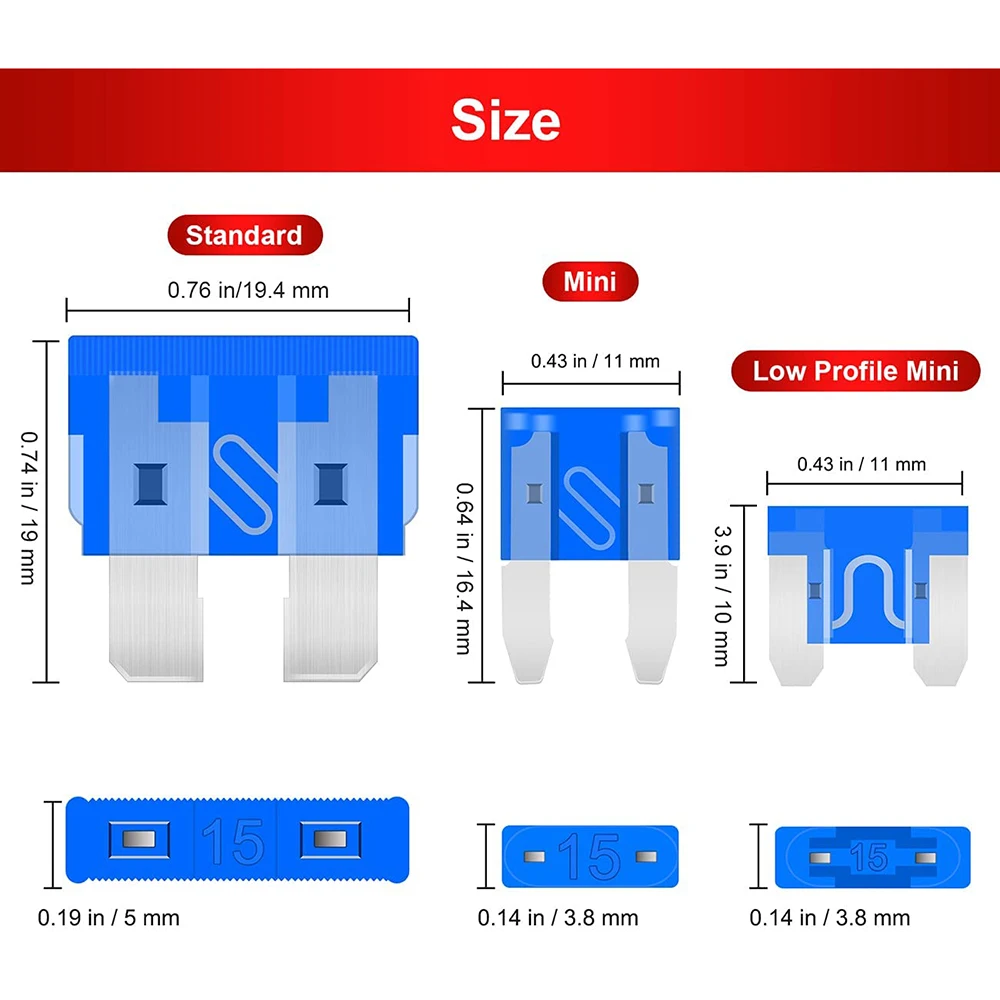 306PCS Car Fuse 5A10A15A20A25A30A35A Amplifier with Box Clip Combination Car Blade Fuse Set with Inspection Circuit Electric Pen