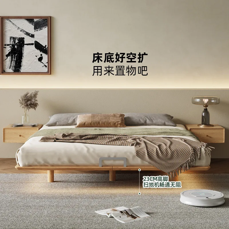 

Customizable solid wood row skeleton mortise structure bed without backrest