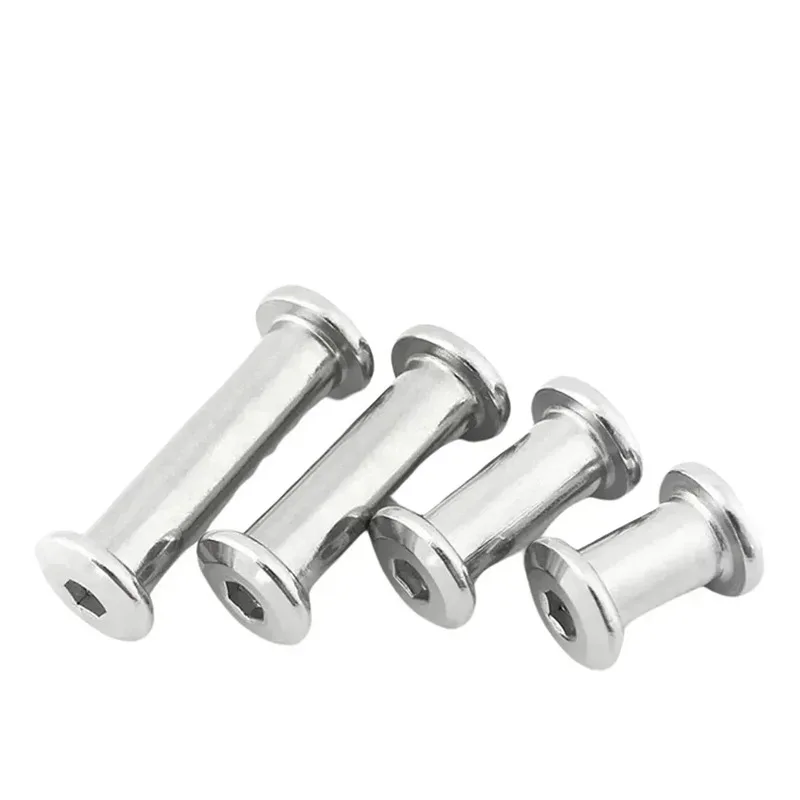 M3 M4 M5 M6 M8 M10 304 Stainless Steel Flat Hexagon Socket Head Furniture Sleeve Nut Bolt Set Connector Insert Joint
