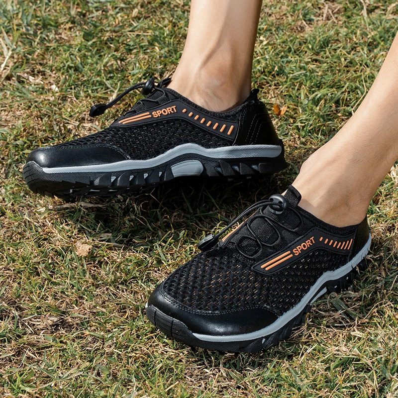 

Новые летние мужские уличные кроссовки Upstream, дышащая походная обувь, противоскользящая легкая повседневная треккинговая обувь для бега для мужчин