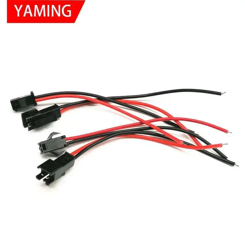 10 pares de 10cm de largo JST SM 2 pines enchufe macho a hembra conector de cable rápido adaptador Terminal 2 vías fácil ajuste para tira de led