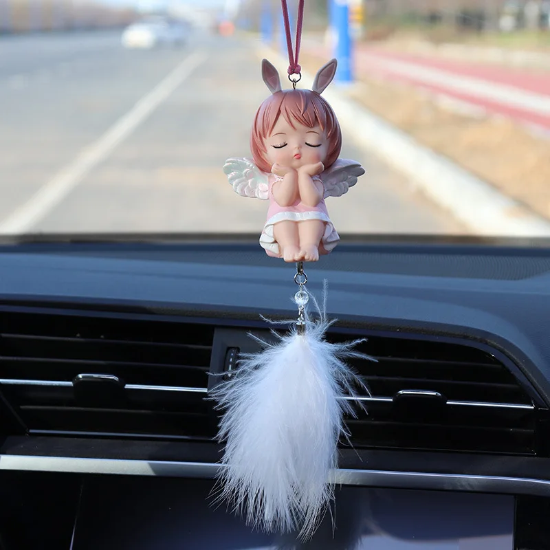 Car Female Pendant Rearview Mirror Angel Goddess Charm Creative Car Pendant Car Interior Decoration Gifts