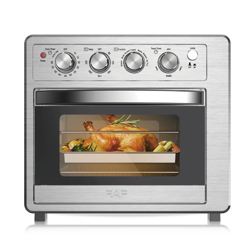 25L Metal Wire Drawing Process 3 in 1 Electric Oven&Air Fryer&Toaster Stainless Steel Kitchen With Visual Window