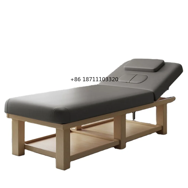 Foshan Kisen height adjustable high end beauty bed massage table bed facial eyelash bed with wood frame salon equipment