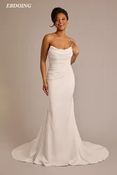 Newest Wedding Dress For Bride Mermaid  Satin For Bride Draped Strapless Custom Made Plus Sizes 2024