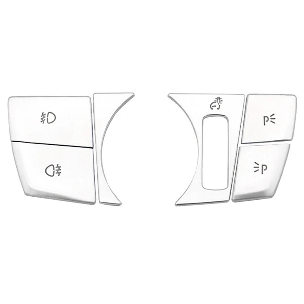 For BMW 5 Series G30 G31 X3 G01 2018-2022 Chrome LED Headlight Switch Button Cover Trim Set Interior Car Stickers Accessories
