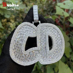 Bubble Letter Big Baguette Custom Name Necklace for Men Iced Out Charms Hip Hop Pendant Chain Rock Rapper Jewelry