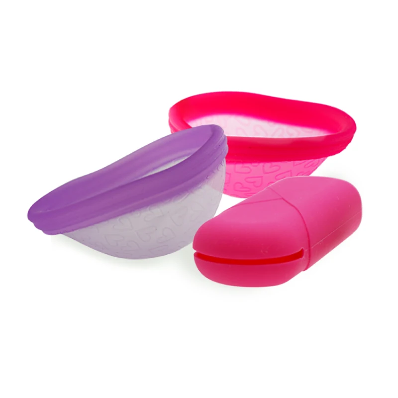 Reusable and Extra-Thin Menstrual Disc Silicone Menstruel Cup Feminine Hygiene Product Menstrual Period Disc with Storage Box