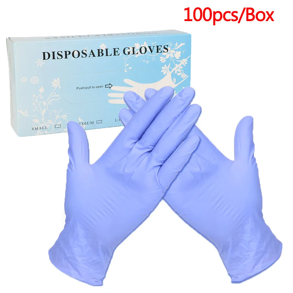 100pcs One Box Disposable Tattoo Gloves Safety Latex Protective Gloves Permanent Makeup Gloves Nitrile Rubber Tattoo Supplies