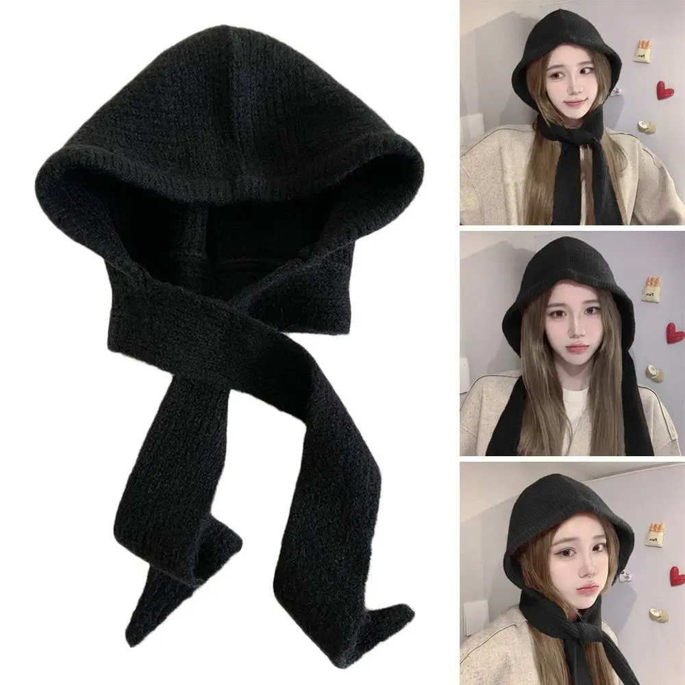 Fashion Warm Winter Hat Thickened Cute Knitted Cap Neckerchief Bomber Hat for Women