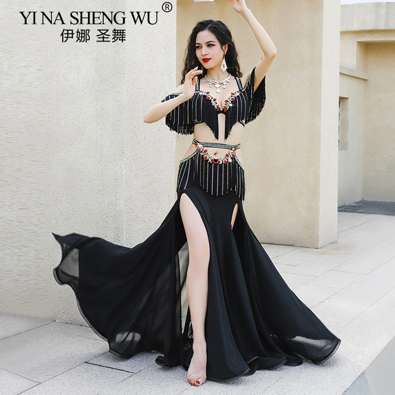 Egyptian Belly Dance Costume Set Luxory Cusomzied Belly Dancing Performance Bra+long Skirt 2pcs Women Oriental Dance Clothing