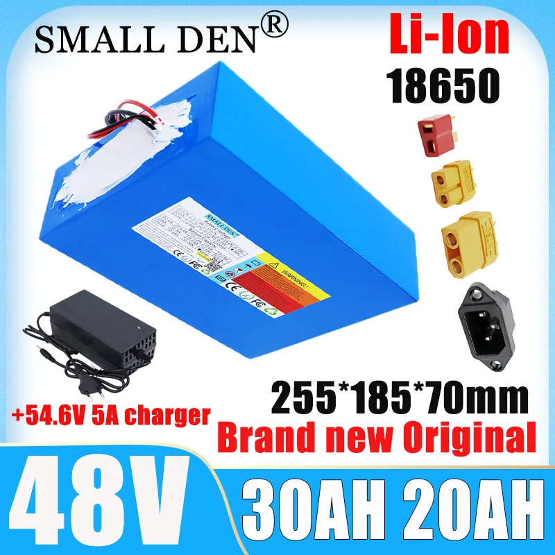 New 48V 30Ah 20Ah 15Ah lithium battery pack motorcycle with built-in BMS 2000W high-power rechargeable battery+5A charger
