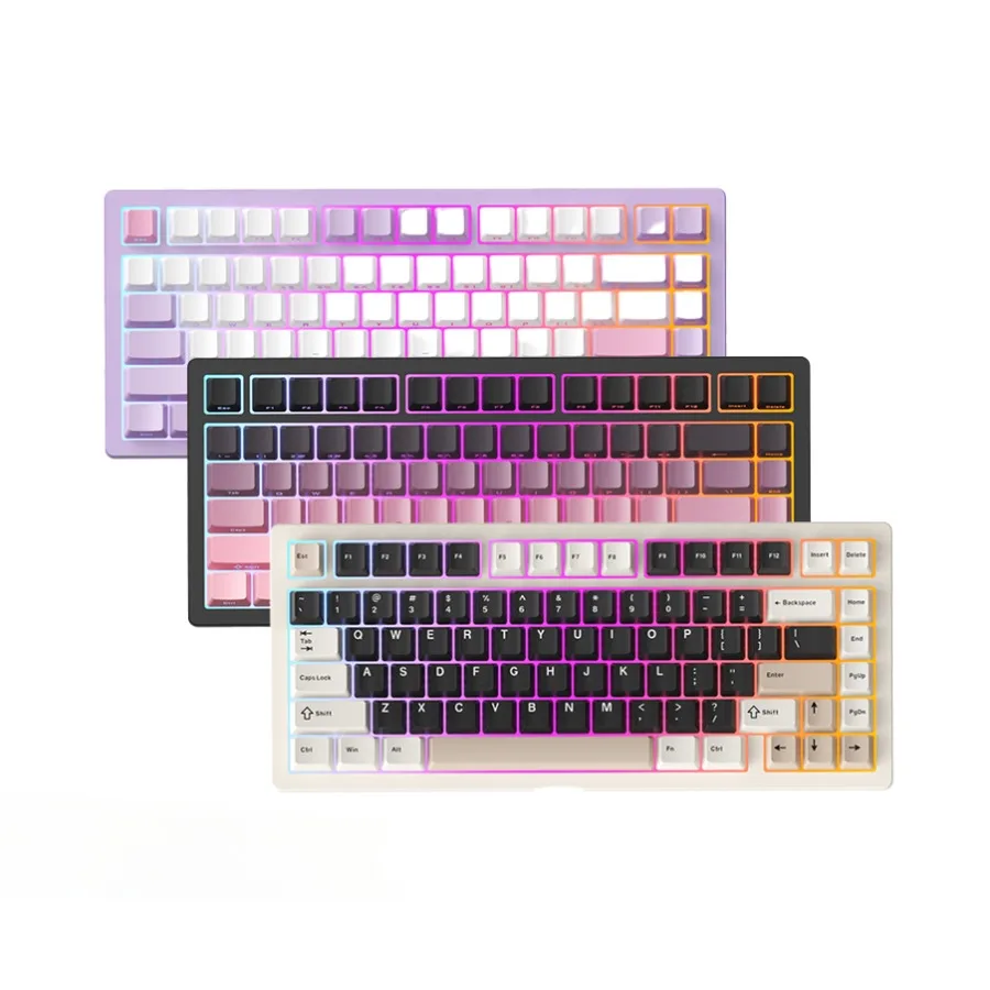 Original xinmeng a75 mechanische tastatur drahtlos 3 modus cnc aluminium legierung hot swap rgb qmk über esports gamer pc gaming tastatur