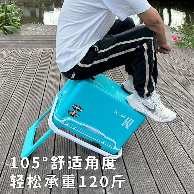 29L Ultra‑Light Multifunctional Fishing Cooler Box With Built‑In Backrest Complete Accessories Outdoor Fishing Tackle Storage