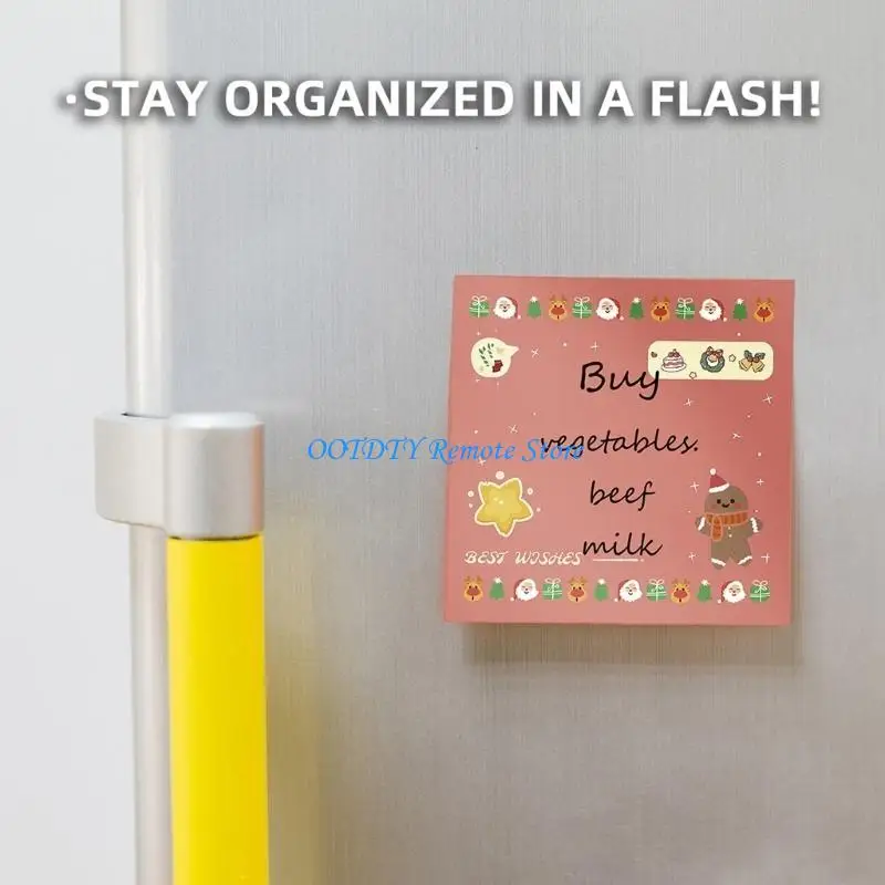 Adhesive Christmas Pattern Themed Note Christmas Write Sheets for Planner Notebook Decoration Safe Materials