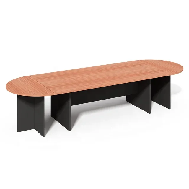 

New Arrival Office Furniture Meeting Desk 16 Person Oval-shape Conference Table Luxury Modern Designs Wood Panel Easy To Assembl