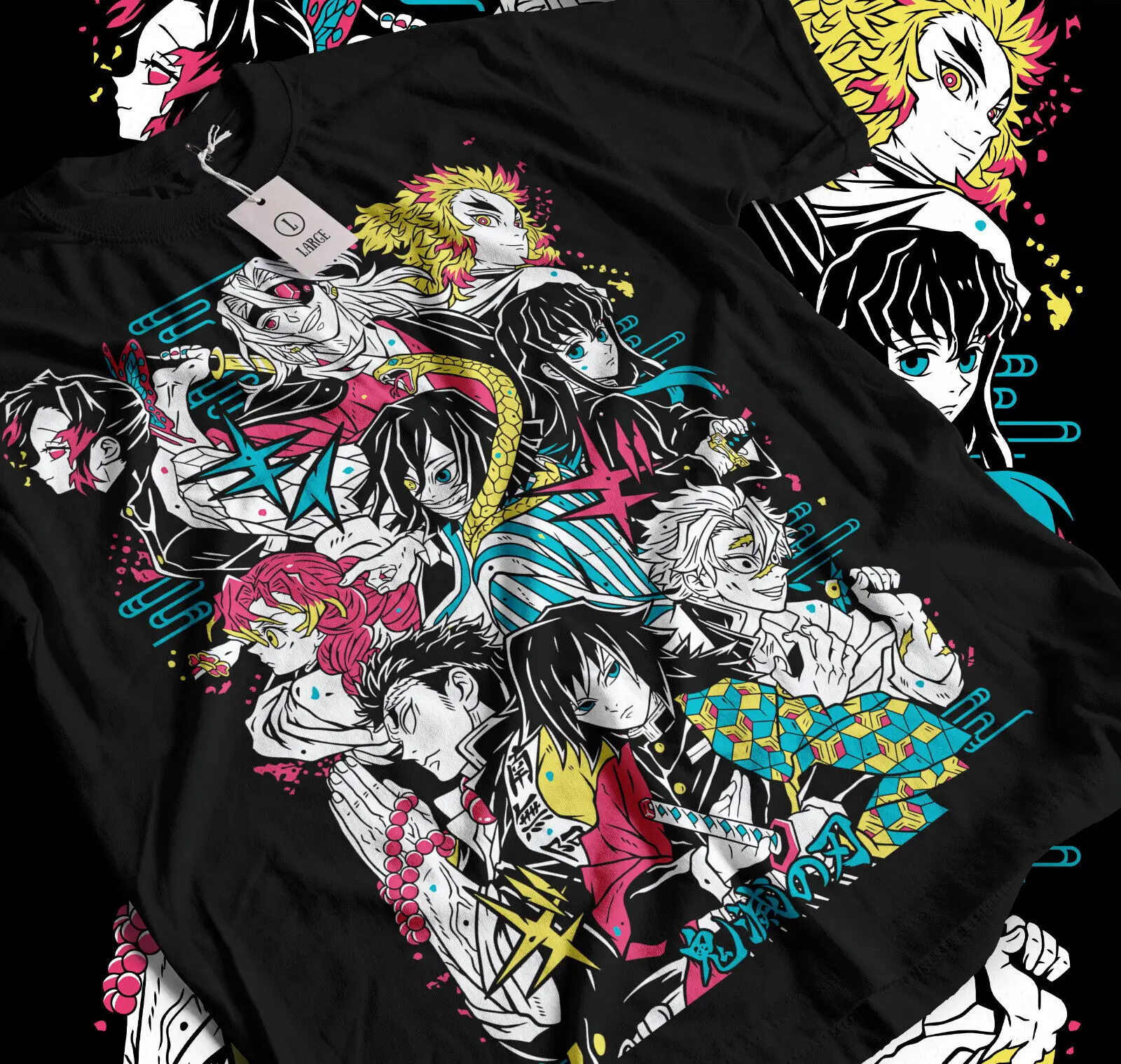 

Hashira Demon Slayer T-Shirt Kimetsu No Yaiba Tengen black Anime Gift Shirt 034